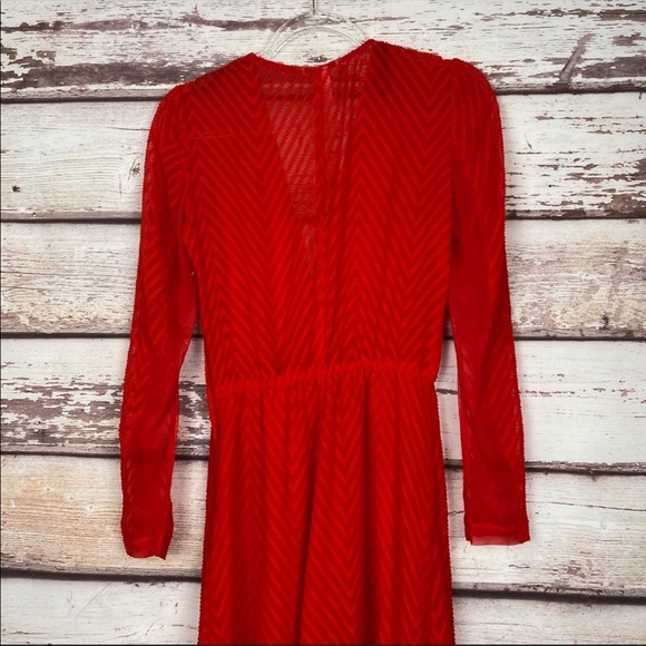 H&M Katy Perry holiday Red Chiffon Maxi Dress - Picture 12 of 16